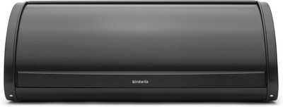 Roll Top Bread Box | Large | Matt Black | Metal Front Opening Bread Store for Ki