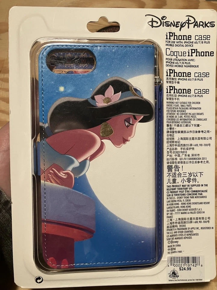 Disney Aladdin & Jasmine Apple iPhone 6S/7/8 Plus Cartera Pata de cabra Estuche NUEVO RARO Foto 2 de 2