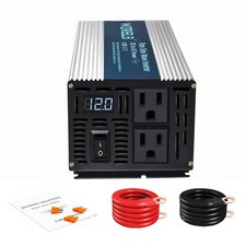 600W Pure Sine Wave Inverter 12V DC to 110V 120V AC Power Converter with LED ...