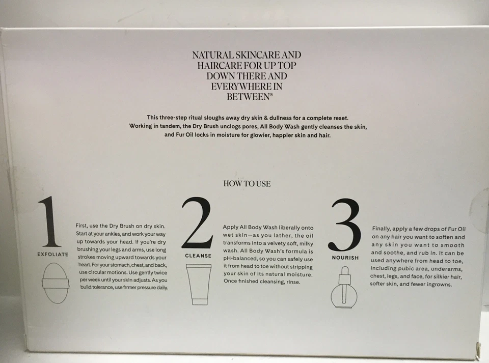 FUR SKIN RESET TRIO SOOTHING & RESTORATIVE, DRY BRUSH, All Body Wash, FUR OIL - Image 2 of 3