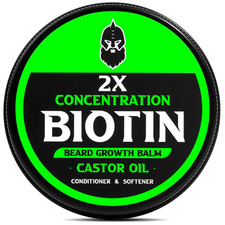 Beard Balm, 2X Thickening Biotin, with Castor Oil and Argan  Jojoba Oils, Promo