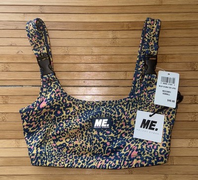 Melody Ehsani ME Multicolor leopard print sports Bra Top Active Gym Size XS
