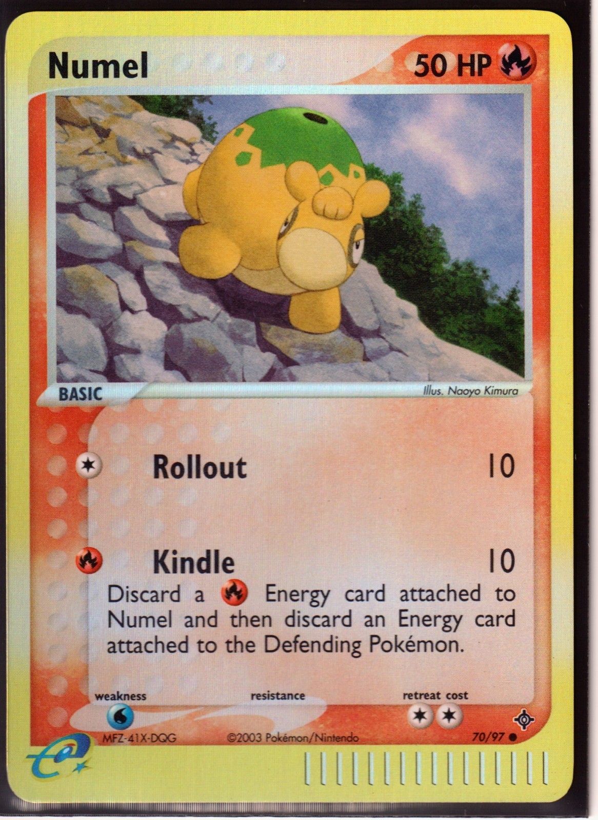 VINTAGE 2003 POKEMON NUMEL 70/97 EX DRAGON REVERSE HOLO NM