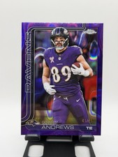 2025 Topps Chrome Mark Andrews #23 Purple Ray Wave 41/75 Card Color Match Ravens
