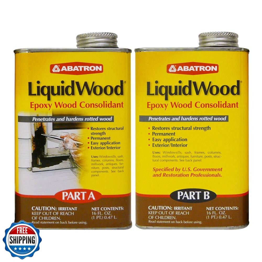 Abatron LiquidWood 2 Pint Kit 2-Part Structural Epoxy Wood Hardener and Consolidator-image