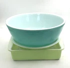 Vintage Pyrex Misc Casserole Baking Dishes / Bowls Lot of 3, Turquoise Blue