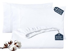 Fitted Sheet with Pillowcases - Queen Fitted Sheets with 2 Pillowcases - 300 ...