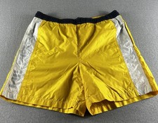Vintage Tommy Hilfiger Swim Trunks Board Shorts Mens M Yellow Pockets Logo Surf