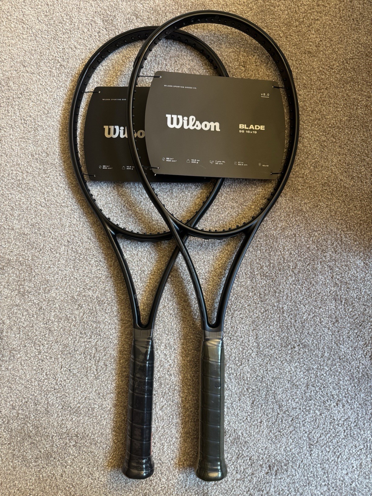 Tennis Racket Wilson Blade 98 V8 Noir All-Black Edition 16x1