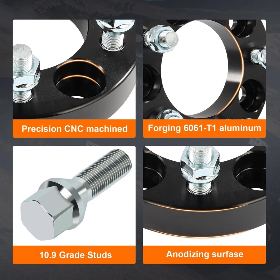 2x espaciadores de rueda 1/2"x20 5x114,3 para Jeep Wrangler 1987-2006 1" 5x4,5 2,3 L 3,5 L Foto 3 de 4