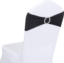 50 PCS Spandex Stretch Chair Sashes Bows for Wedding Reception- Universa