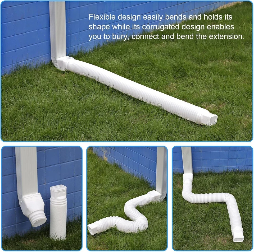 11.5ft Long Gutter Downspout Extensions Flexible, Drain Downspout Extender, Down - Image 3 of 4
