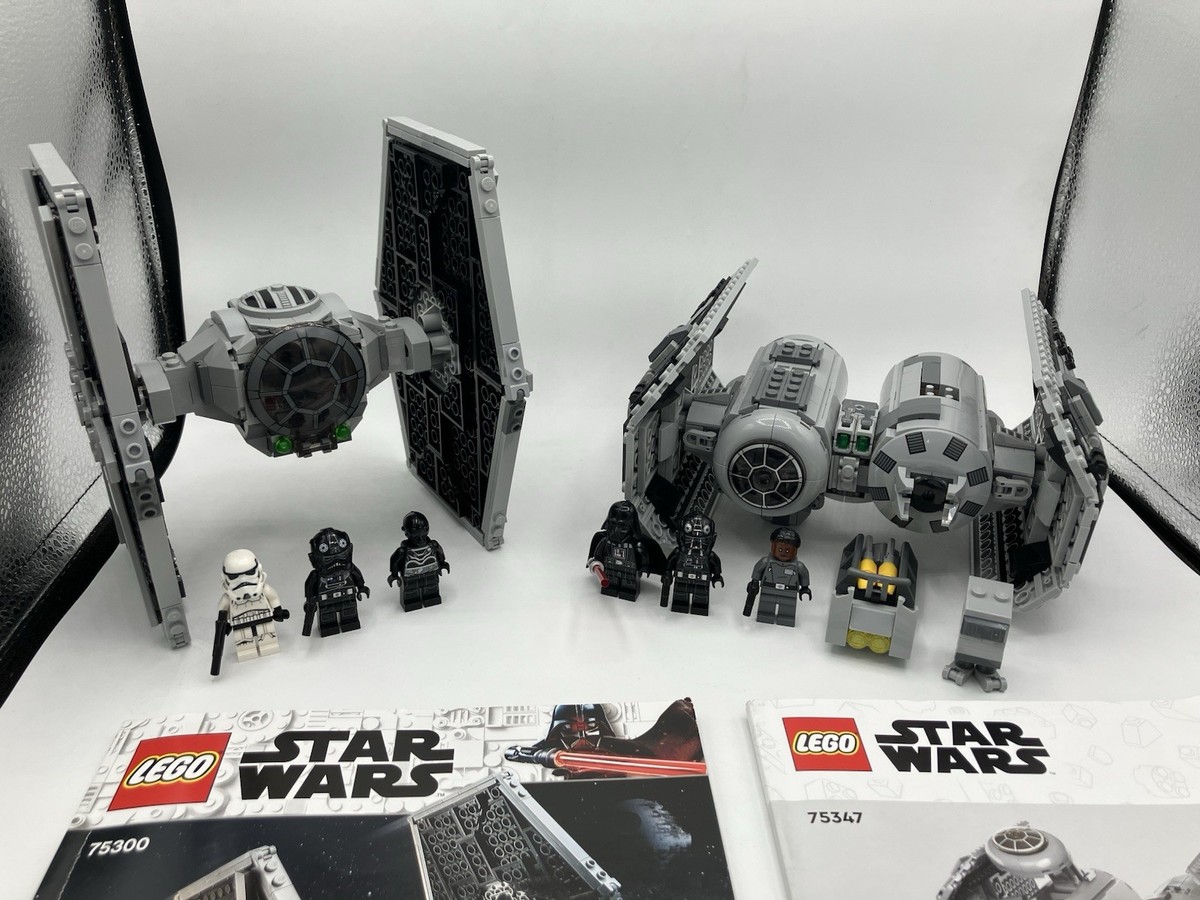 Lego Tie Fighter 75300 and Tie Bomber 75347. 100% complete with
