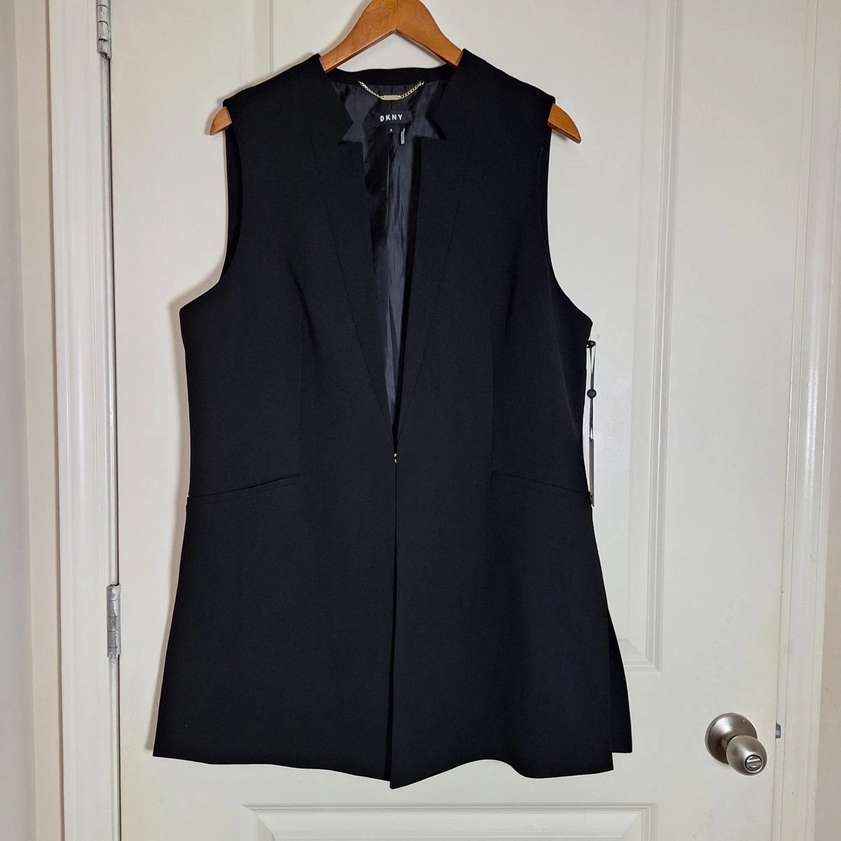 Chaleco Sin Mangas Bordado Para Mujer - Cárdigan Abierto Casual, De Poliéster, Ideal Para Primavera, Verano Y Looks Diarios