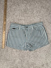 Vintage Calvin Klein Women's Blue Striped Shorts Size 7 VTG women's jean shorts