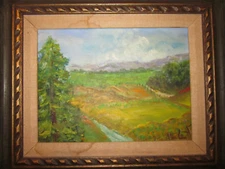 TORU IWASAKI Original landscape painting from 1966 