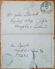 1915 BELGIUM POSTES MILITAIRE free WW1 entire to URQUHART ELGIN SCOTLAND