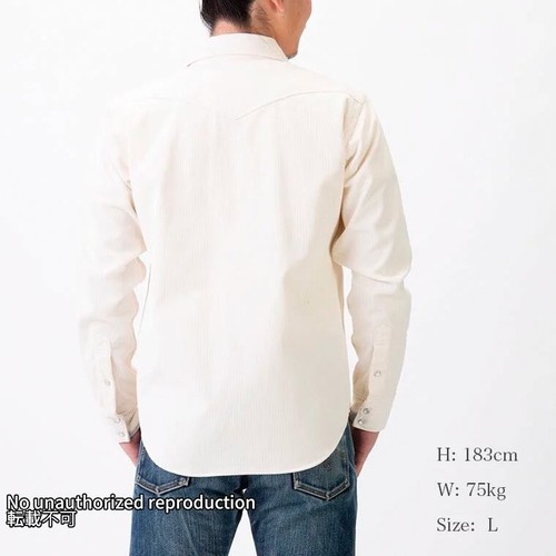 IRON HEART IHSH-398 Corduroy Western Shirt Off-white MADE IN JAPAN - Picture 2 of 19