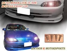 Fits 92-95 Honda Civic 2/3dr (Coupe/Hatch) Mu-gen Style Front Lip (Urethane)