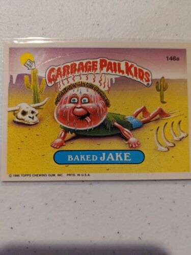 1986 GARBAGE PAIL KIDS SERIES 4 SINGLE STICKER CARD # 146A BAKED JAKE - Picture 1 of 2