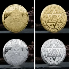 2pcs Ancient Greek Pyramid Egyptian Sun God Queen Commemorative Coin Collectible