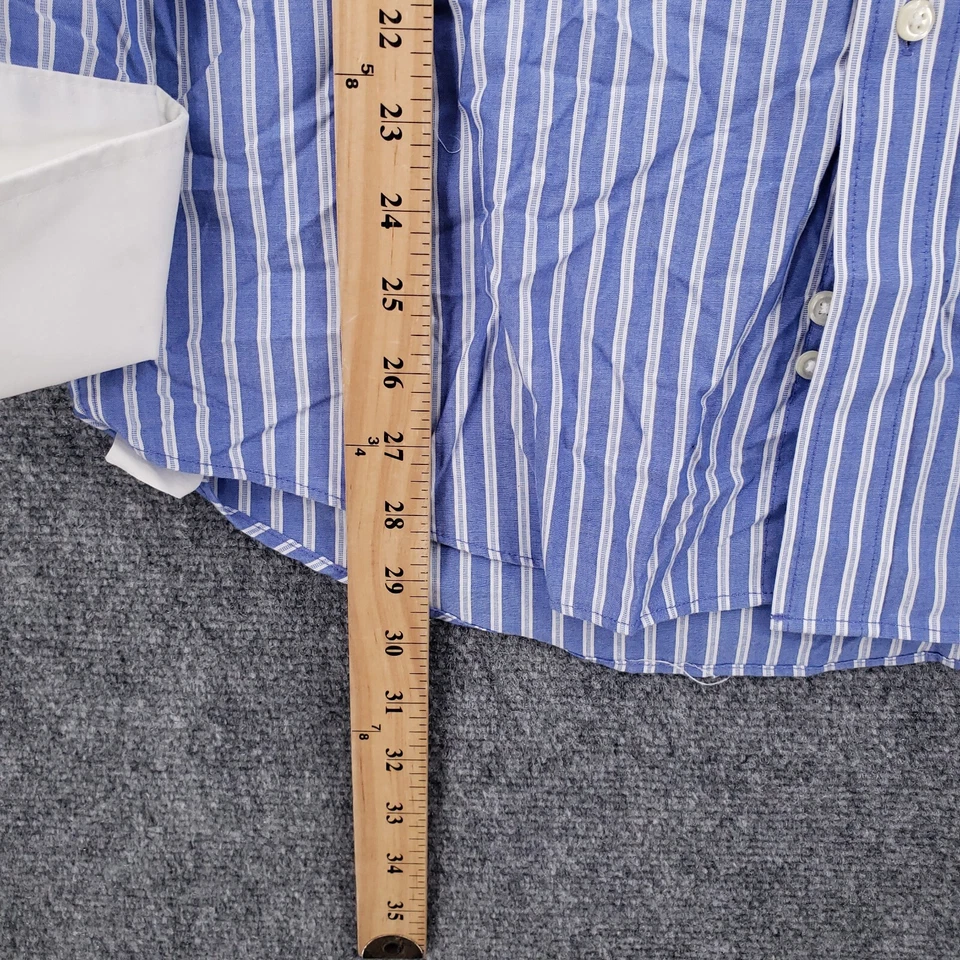 Donald J Trump Button Up Shirt 15 32 33 Blue Regular Fit Striped Long Sleeve - Image 4 of 4