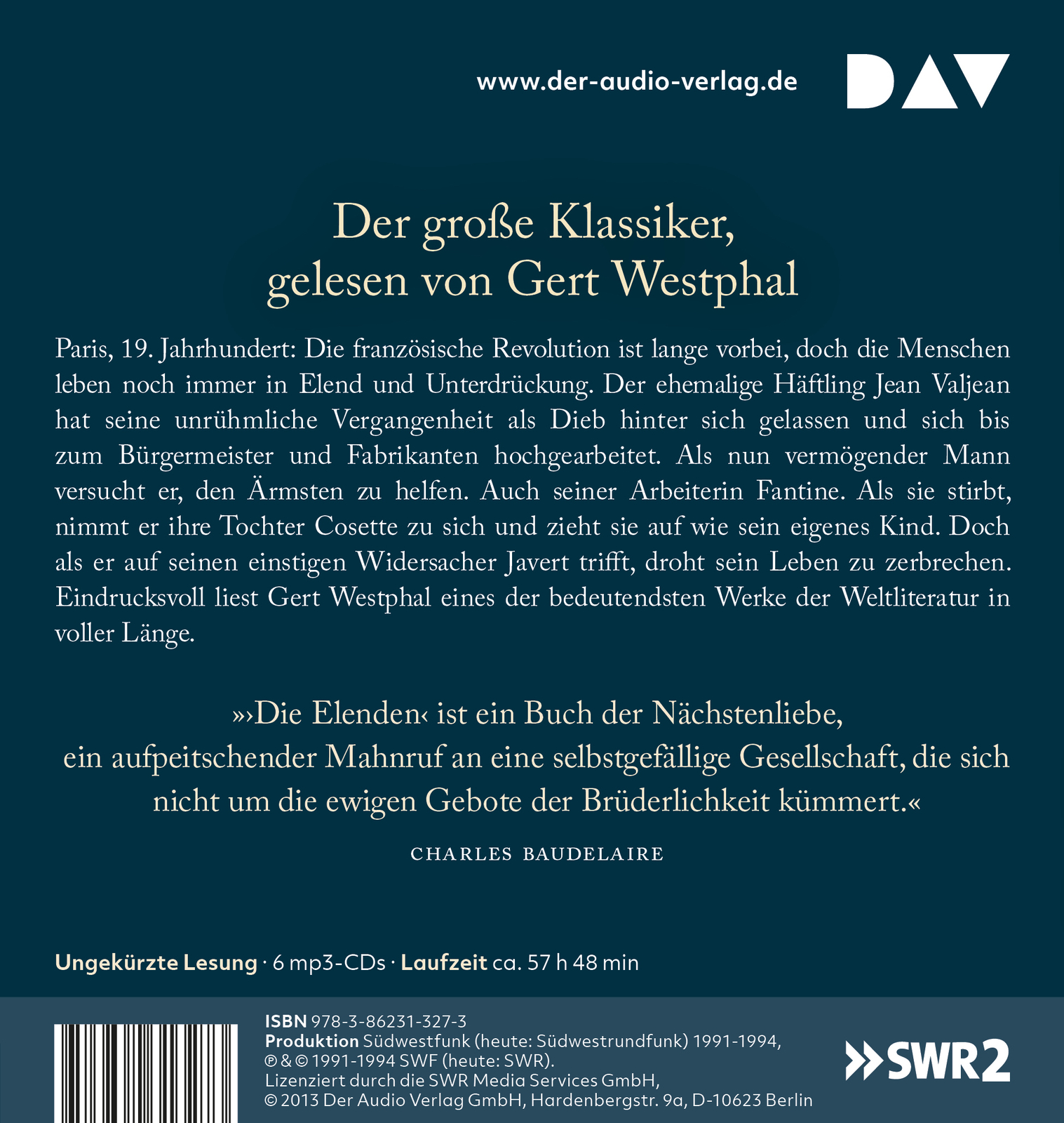 Thumbnail - Die Elenden / Les Misérables (ungekürzte Lesung) Victor Hugo - Hörbuch