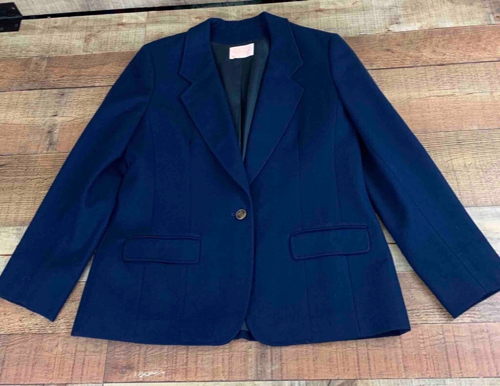 Pendleton Womens One Button Blazer Blue Notch Lap… - image 1
