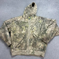 RealTree Jacket Adult Extra Large Green Workwear Canvas Hunting Hood Lined Men*