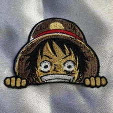 One Piece Luffy Peaking Iron On Embroidery Patch