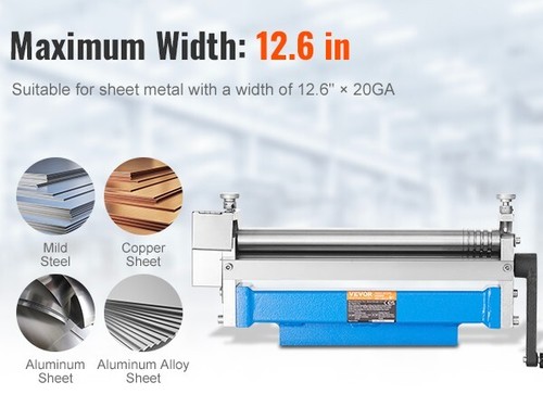 VEVOR Slip Roll Maschine, 12,6 Zoll Umformbreite in 20 Stärke Kapazität, Blatt M - Bild 6 von 7