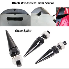 Black Spike Windshield Bolt Screws For Harley Electra Glide FLHTC FLHTK FLHTCU