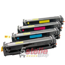 KIT 4 TONER PER HP COLOR LASERJET PRO M155nw M182nw M183fw CARTUCCE CON CHIP