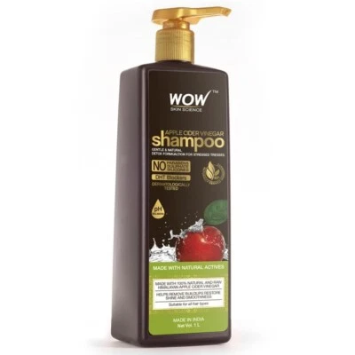 WOW Skin Science Apple Cider Vinegar Shampoo - 1L | Mild Anti-Dandruff Shampoo