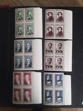 France Série Célébrités 891-896 Napoléon 1951 Bloc 4 Bdf Neuf** LUXE Côte 300€
