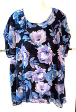 SUSAN GRAVER BLACK WITH FLORAL PRINT COLD SHO...