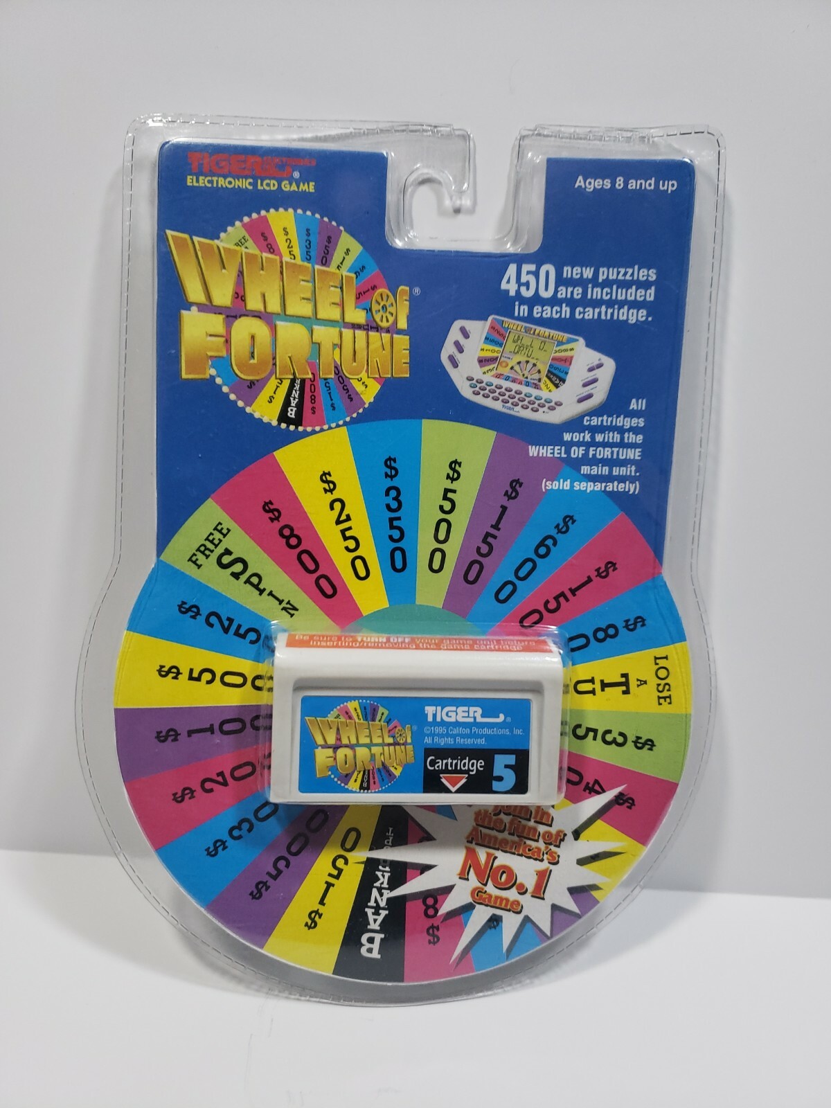 Vintage 1995 Tiger Electronics Wheel Of Fortune Cartridge LCD Game unopened 