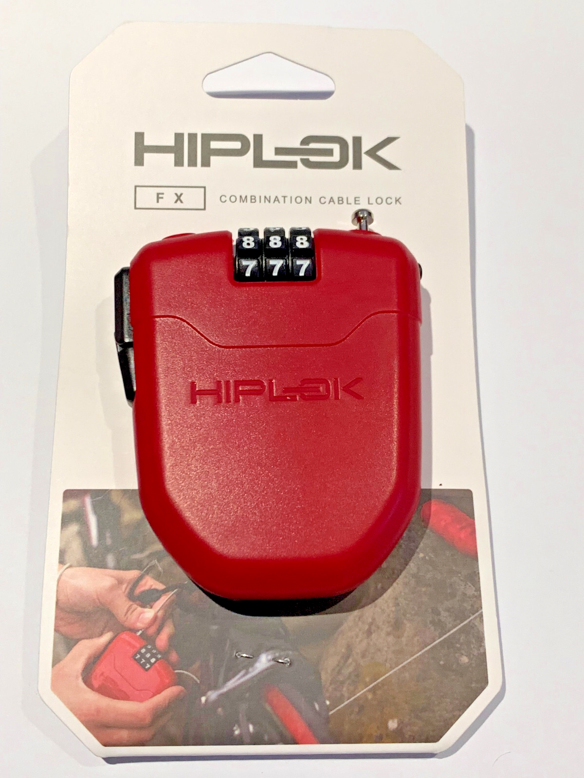Hiplok FX Wearable 1 metre Retractable Combination Lock Red