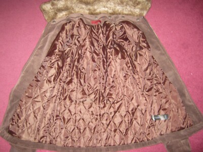 Manteau Veste Femme John Rocha - Taille UK 10 (environ 38 FR) - Marron Velours Côtelé - Occasion Excellent état