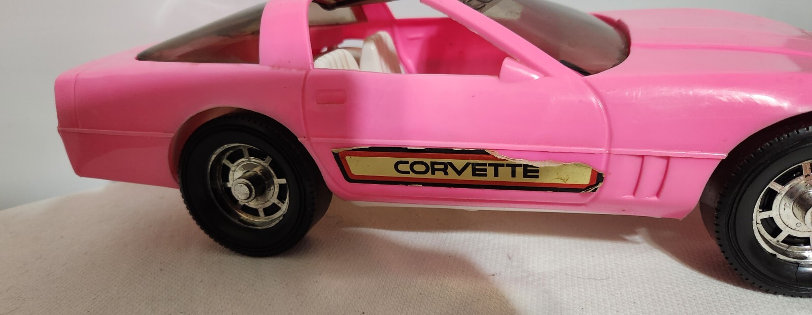 Vintage 1980's Pink Corvette Plastic W/ Moving Tires By Gay Toys Inc