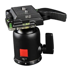 KingJoy QB-1T Aluminium Quick Release Camera Tripod ball head with Bubble Levels