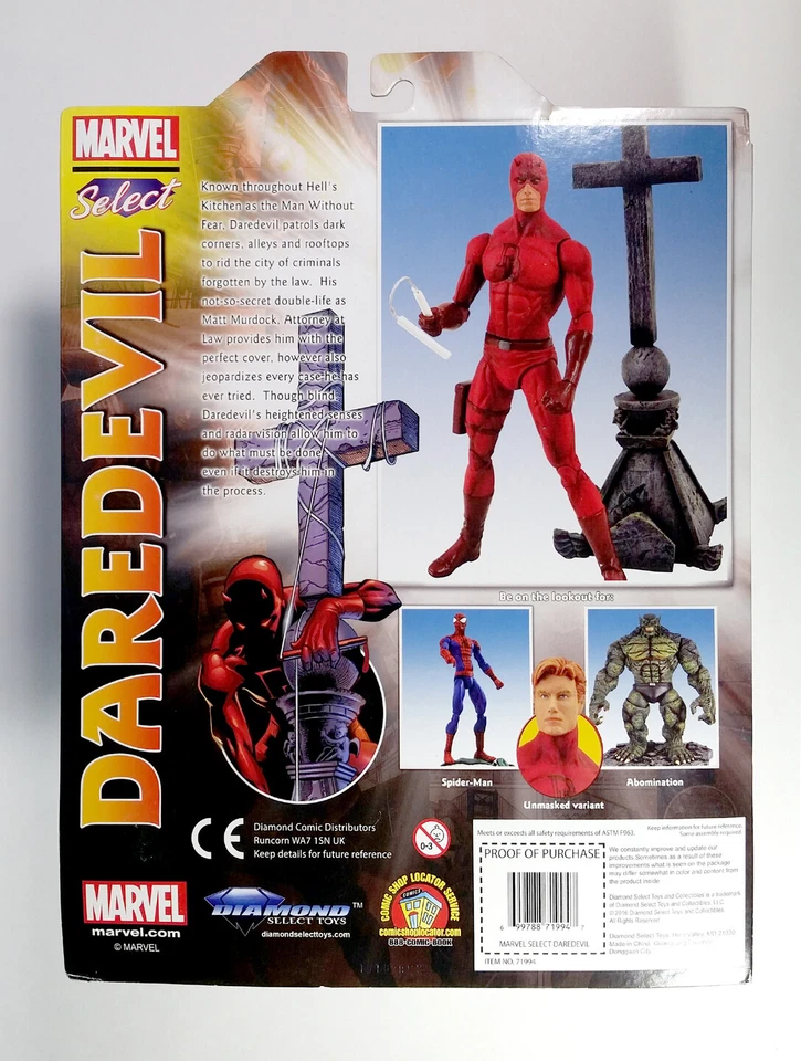 Figura de acción Marvel Select Diamond Daredevil Edición Especial Coleccionista SELLADA Foto 2 de 4