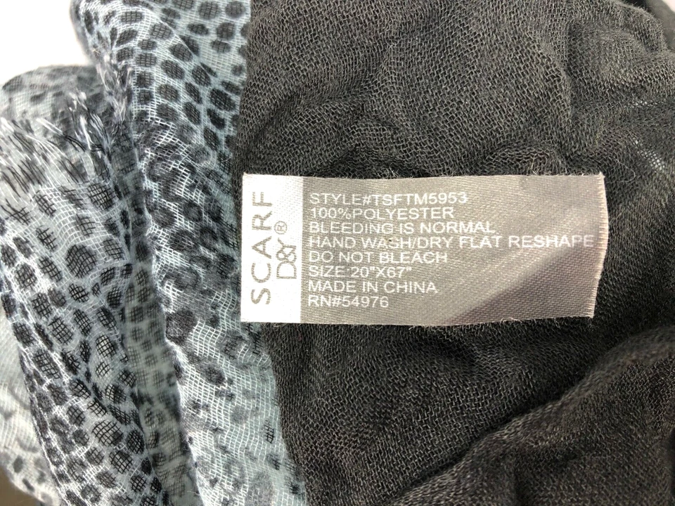 Bufanda para mujer D&Y 2 capas gris/negro/óxido unos 20 x 67 flecos cortos Foto 3 de 4