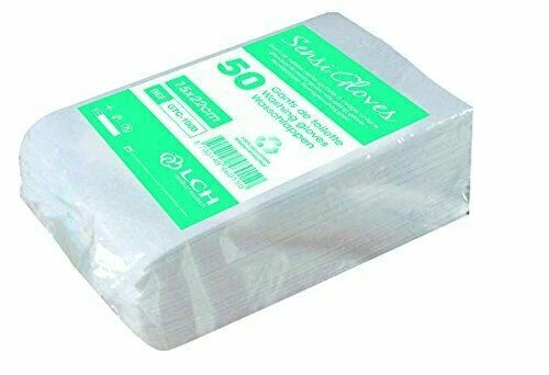 Gants de toilette de salle de bain blanc