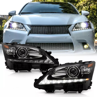 2013-2015 Lexus GS350 GS450h HID w/o AFS LED DRL Projector Headlights Headlamps
