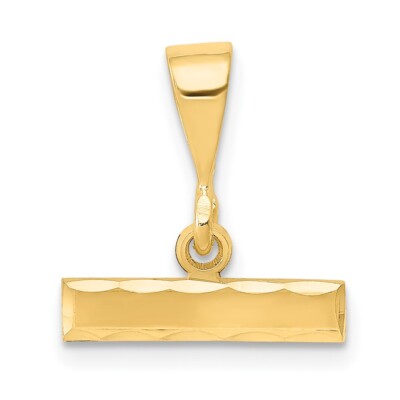 Echt 10K Gelbgold gegossen Medium Diamantschliff Top Charm; Damen & Herren