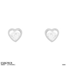 .3" Silver Tone Clear Cubic Zirconia CZ Open Heart Stud Earrings