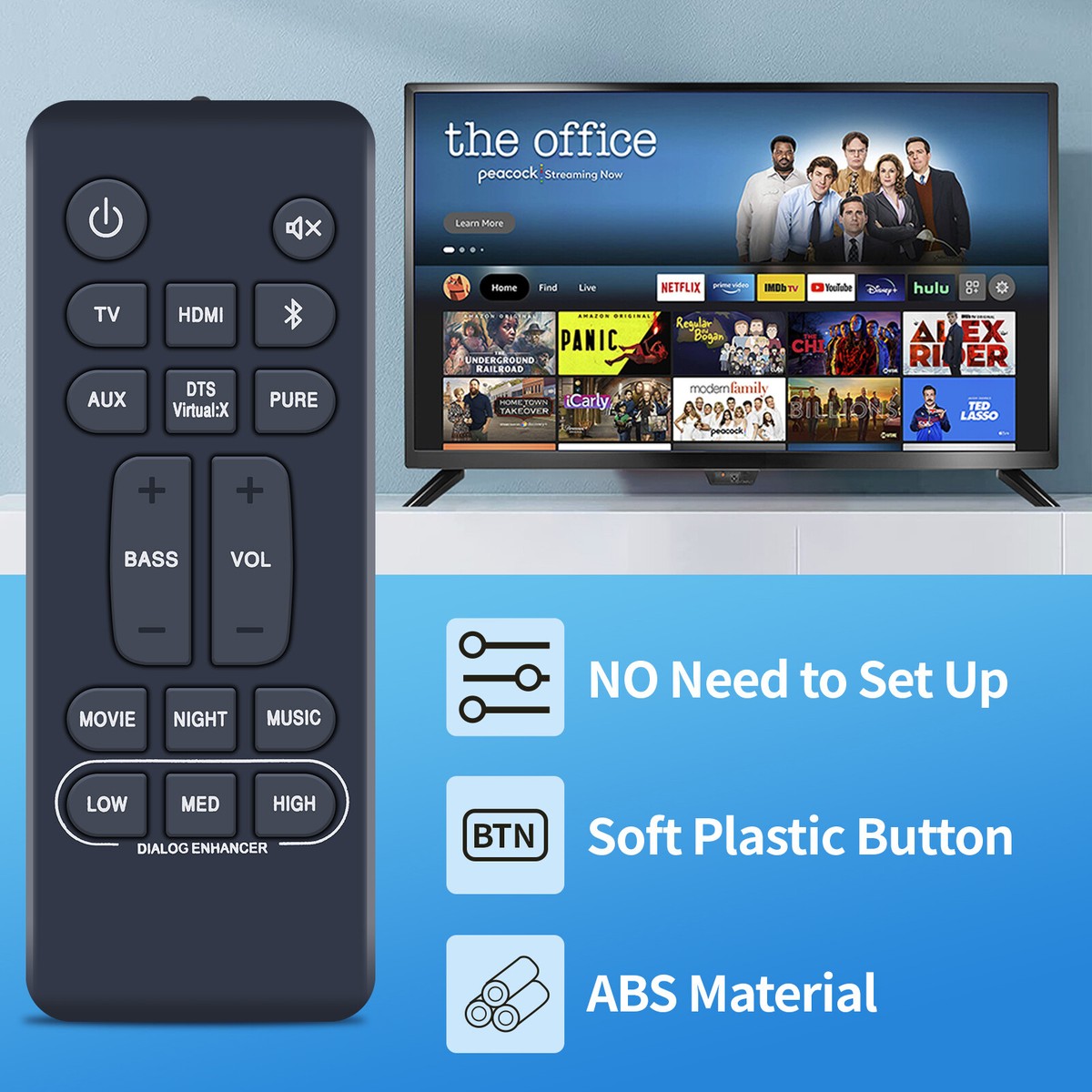 New RC-1236 Remote Control For Denon Sound Bar System DHT