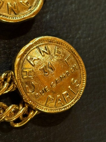 CHANEL Belt Chain AUTH Coco Mark Vintage Coin 31 RUE CAMBON GOLD Medal Gp - 第 6/23 張圖片
