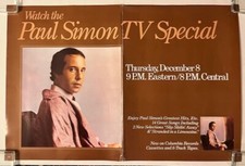 PAUL SIMON TV Special 1977 US Columbia PROMO POSTER Greatest Hits GARFUNKEL VG+